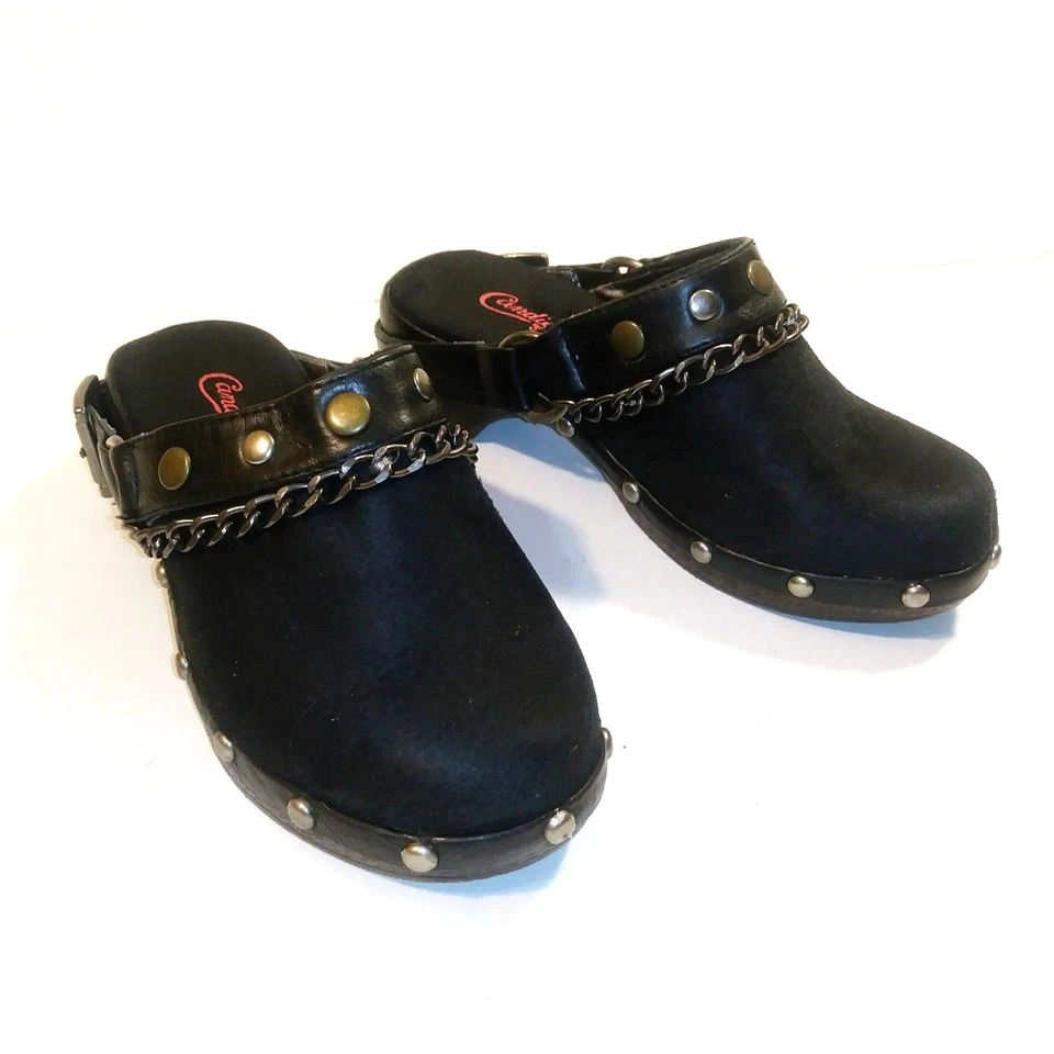 12 Size Girls Toddler shoes Candie's brand Slip On Loafer style Black with Chain - Image 2 of 4