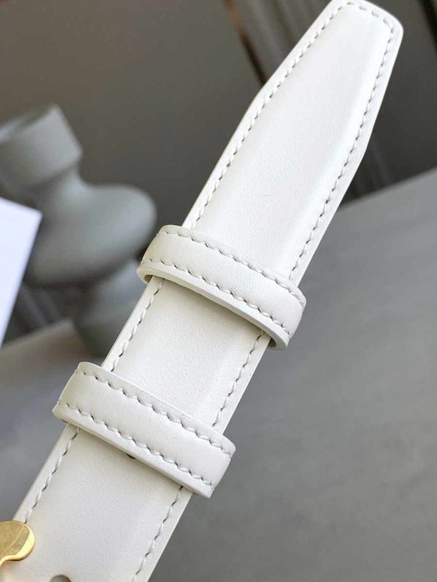 Celine woman's belt classic in genuine calfskin White 85