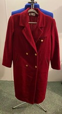 Vintage 80s FORECASTER of Boston Long Red Wool Coat 6 USA union label classic