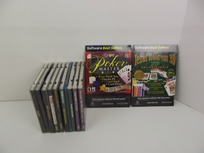 Vtg PC CD ROM CASINO SLOTS Video Poker LOT of 11 Trump Castle Texas Hold'em
