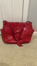 Coach Baby Diaper Pink Ruby Stitched Patent Leather Tote Crossbody Bag 19911