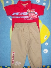 Cars Shirt/Khaki Pants Boys 2pc Set Sz 18 Mos Disney NWOT