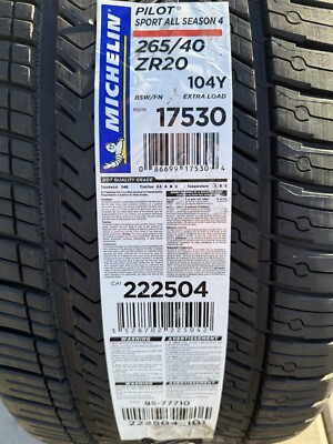 SET OF TWO BRAND NEW 265/40ZR20 104Y Michelin Pilot Sport All