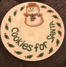 Cookies for Santa Christmas Plate Snowman Premier Christmas Plate Boxed