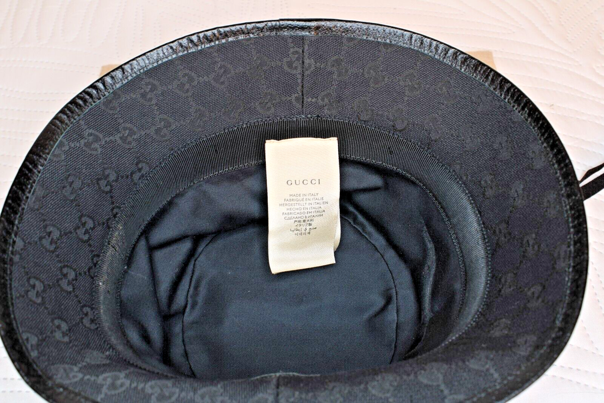 Gucci Original GG Canvas Bucket Hat Black Size Medium with  display picture 1