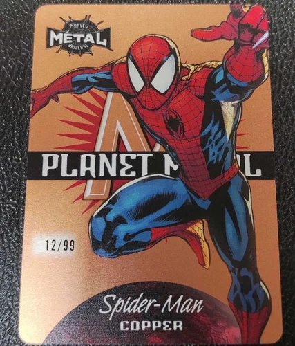 SPIDER-MAN 2021 UDC MARVEL METAL UNIVERSE PLANET METAL COPPER 12/99 #19PM SSP