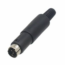 5pcs Connector mini DIN 5 pin male round plug plastic Handle black for DIY cable