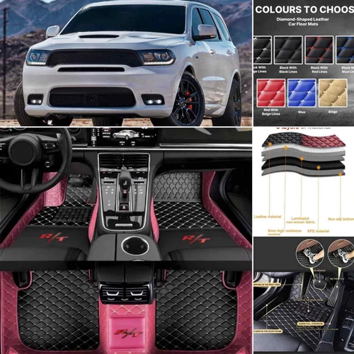 Carpets For Dodge Durango RT SRT Hellcat 2004-2024 Car Floor Mats Leather - Bild 4 von 34