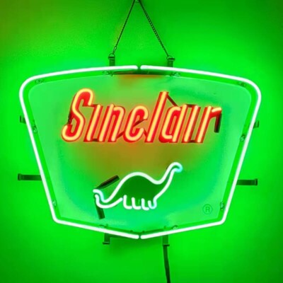 US STOCK Sinclair Dino Gasoline Neon Sign Light 19''x15'' Gas Station Decor Gift