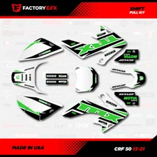 White & Green Shift Racing Graphics kit Fits 13-25 Honda Crf50 CRF 50 Decal 