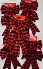 Red & Black Buffalo Check Bows Approx 5x8 Inch (10)NWT