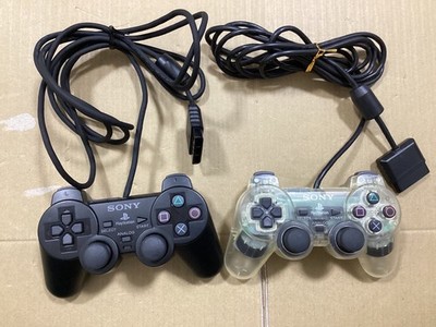 SONY DUAL SHOCK 2 SCPH-10010 Black and Clear PS2 Controller Working