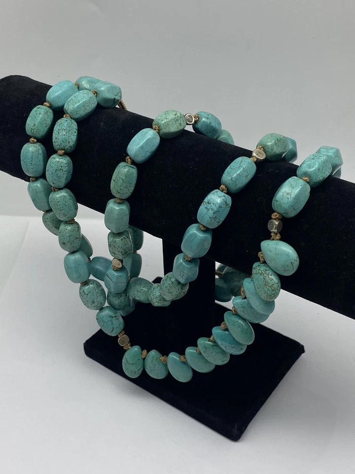 Silpada Sterling Silver Turquoise Howlite Beaded Strand Necklace 252.0g - Image 4 of 4