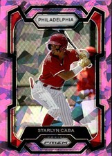 2024 Panini Prizm Starlyn Caba #215 Pink Ice Prizms Philadelphia Phillies 32A
