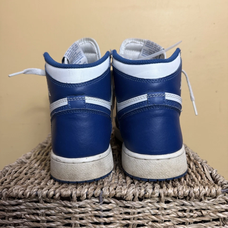 Nike Air Jordan 1 High Youth Size 6.5Y Women 8 575441 127 Storm Blue White Shoes - Image 3 of 4