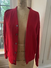 Van Heusen Editions Red Button Up Cardigan Men’s Size Large RN13884