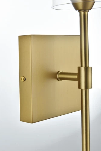 Living District Elsreth 4.5" Wall Sconce Clear Shade In Satin Gold - Picture 5 of 7