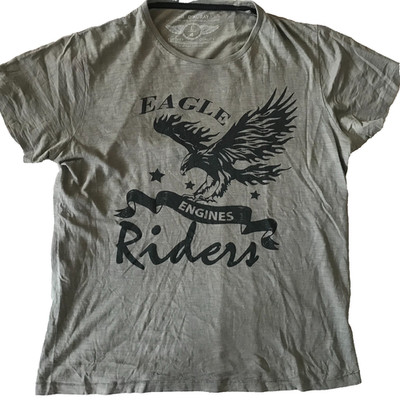 GIL D'AURAY RACER MOTORCYCLES BIKER  MEN'S GRAY MEN'S T-SHIRT SIZE LARGE