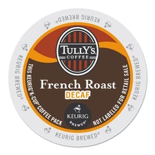 Tully's French Roast Decaf Coffee K-Cups 96/Carton 192419CT