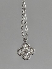 Small Pave Clover Chain Necklace Adjustable