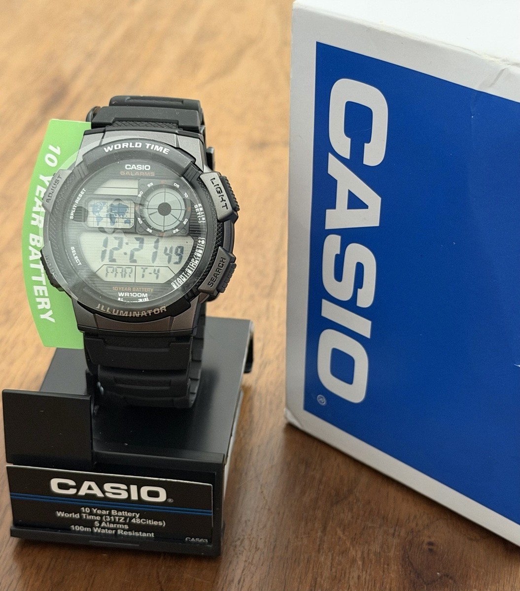 Casio 5 alarms 3198 AE-1000W. Multi functional digital face. Water