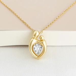 Authentic IGI 1.25Ctw Pear Lab Grown Diamond Mother's Day Pendant 14K Yellow Gold Plated