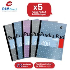 A4 Refill Writing Notepad, 400 Fine Ruled Lined Pages, Pack of 5 For Everyone
