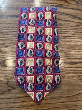 Vintage Ferrell Reed Tie Red Paisley Mens 100% Italian Silk Handmade In The USA!