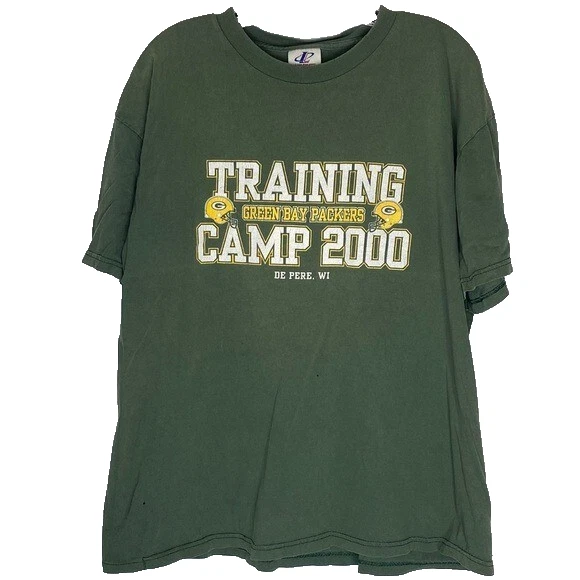 Vintage Logo Athletic Green Bay Packers 2000 Training Camp Green Tshirt XL