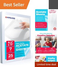 Versatile 8.5x11 Acetate Sheets - 25 Clear Quick-Drying Transparency Sheets