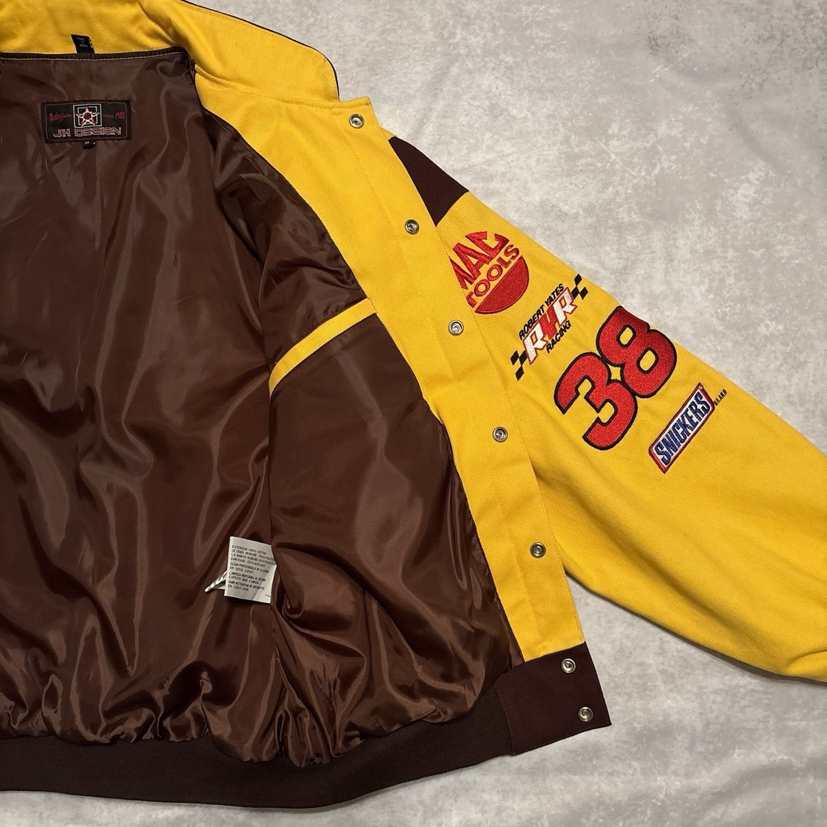 Vintage Elliot Sadler Yellow M&M NASCAR Jacket JH Design Men's XL