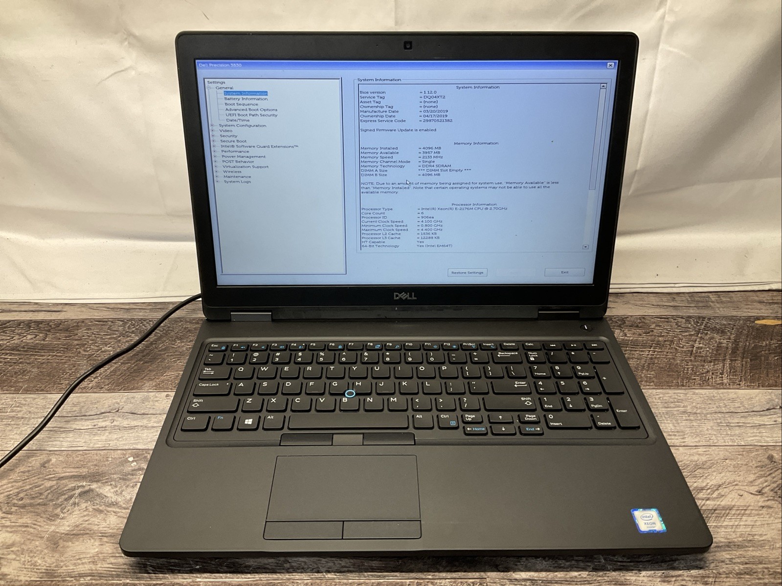 π» Precision 3530 / Xeon E-2176M / No RAM / Laptop Notebook PC / B3N