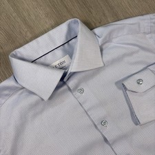 ETON Dress Shirt Mens 16 41 Light Blue Contemporary Brighton Twill Button Up