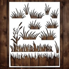Grass Stencil  Reusable Grass Nature Wall Camouflage Stencils for Painting o...