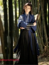 Chinese Traditional Hanfu Man Ancient Swordsman Halloween Cosplay Costume Party