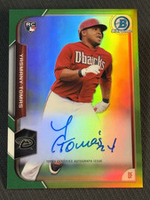 2015 Bowman Chrome GREEN REFRACTOR ROOKIE AUTO Yasmany Tomas 36/99