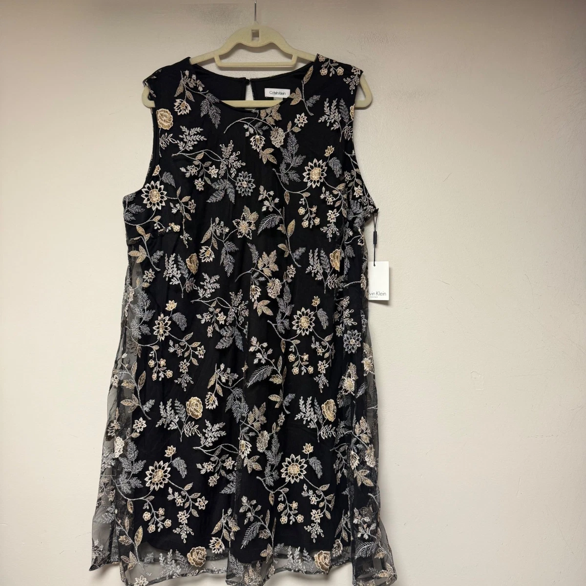 green emerald velvet dress Calvin Klein Womens Floral Embroidered Spaghetti-Strap Dress Black Multi  Size 6 at Amazon Women's Clothing store