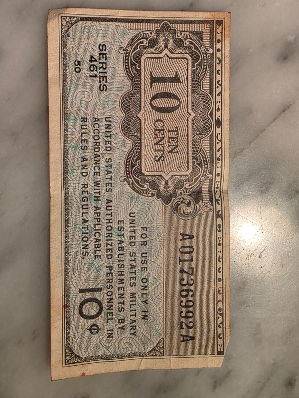 Military Payment Certificate Series 461 Ten Cents