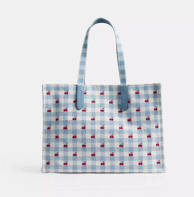 NEW Coach Tote Bag Gingham Print CES71 IMN48 A4 Laptop Tote 16