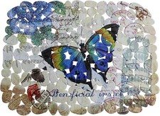 Printed PVC Sink Mat 15.7"x11.8" Flexible Pebble Sink Protector   Butterfly