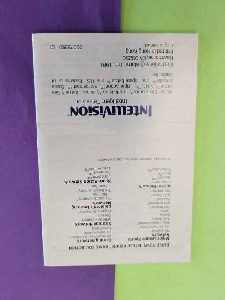 Intellivision Mattel Electronics Catalogue MANUAL ONLY Original - Image 2 of 2