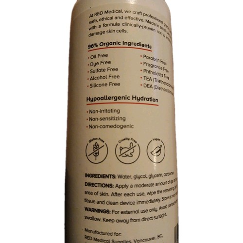 Red Microcurrent Conductive Gel Hypoallergenic 8.45 Oz 250ml EXP 09/29 - Picture 3 of 3