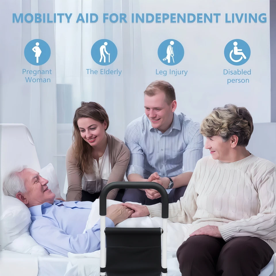 Bed Rails for Elderly Adults with Floor Support, Bed Side Assist Rail for Senior - Image 4 of 4