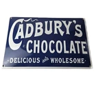 Vintage Cadbury's Chocolate Sign - Gas Service Station Pump Porcelain Store Sign