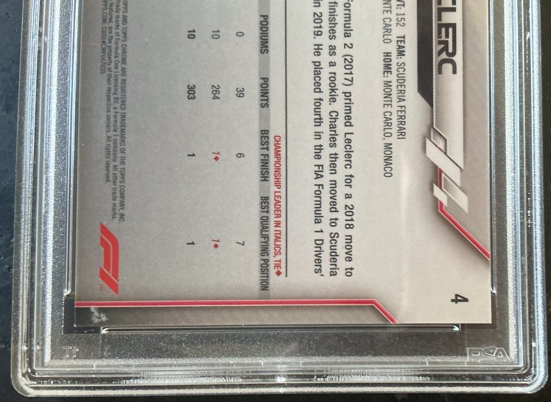 2020 Topps Chrome F1 Formula 1 Charles Leclerc Refractor #4 BGS 9  MINT view 5