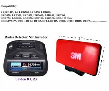 Nice Permanent Windshield Mount For Uniden R1, 2, 3, 4 And More Radar Detectors