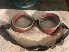 Antique Motorcycle Goggle Safety Glasses Driving Lined Steampunk Original 1950s