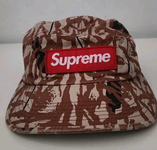 SS13 Supreme Roseau Camouflage Camping Cap 2013 Vintage Chapeau Rouge Logo Boite