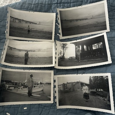 Vintage October 1956 Mackinaw Bridge Construction Snapshots Michigan History 