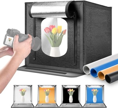 50W Upgraded Photo Studio Light Box, 24''x24'' Portable Folding Fotografie Lich...